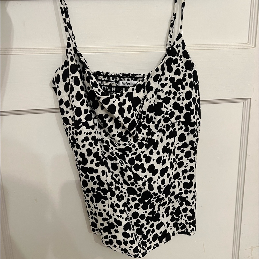 Reformation Grace Top in Black and White pattern